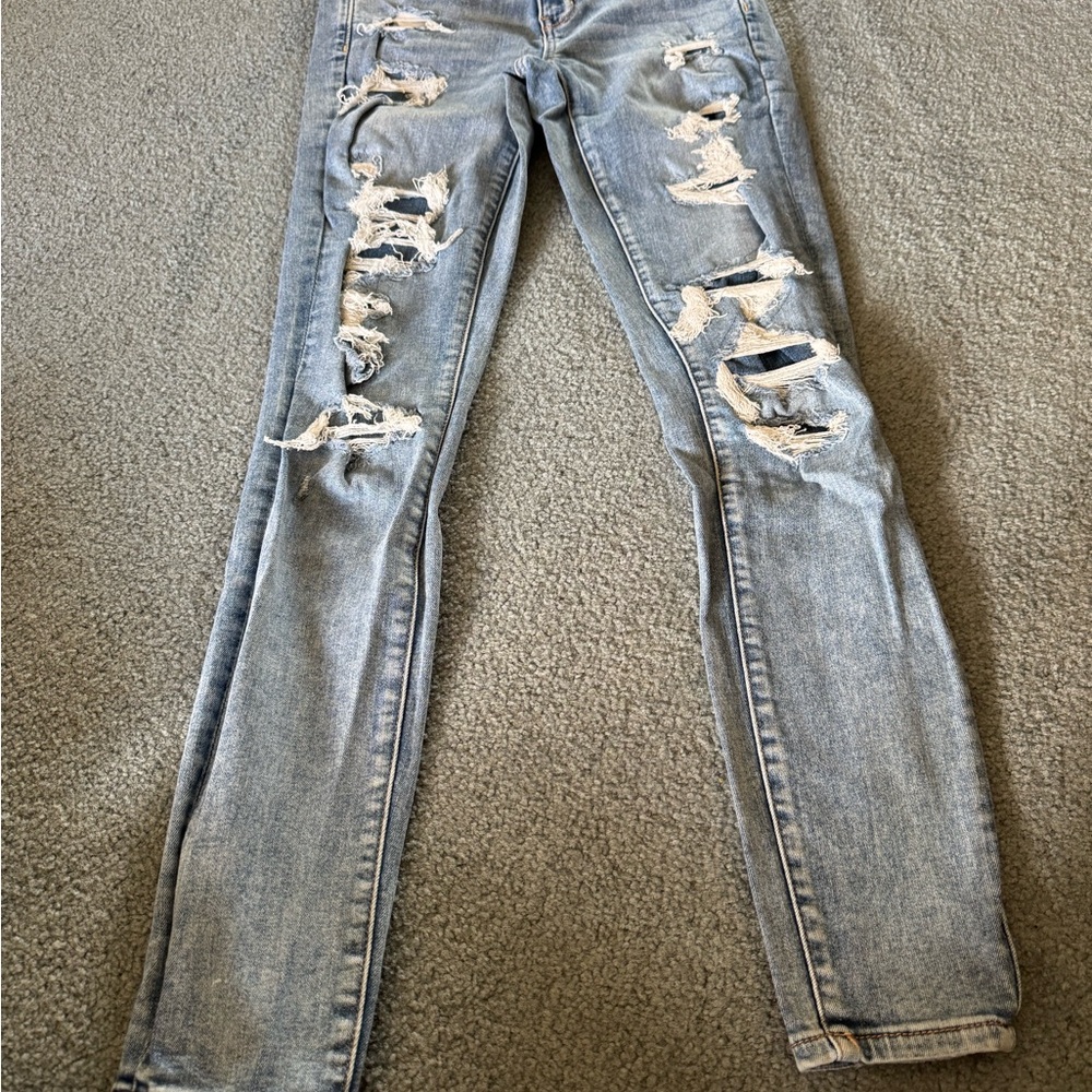 American Eagle Outfitters Light Blue Mid Rise Jeggings